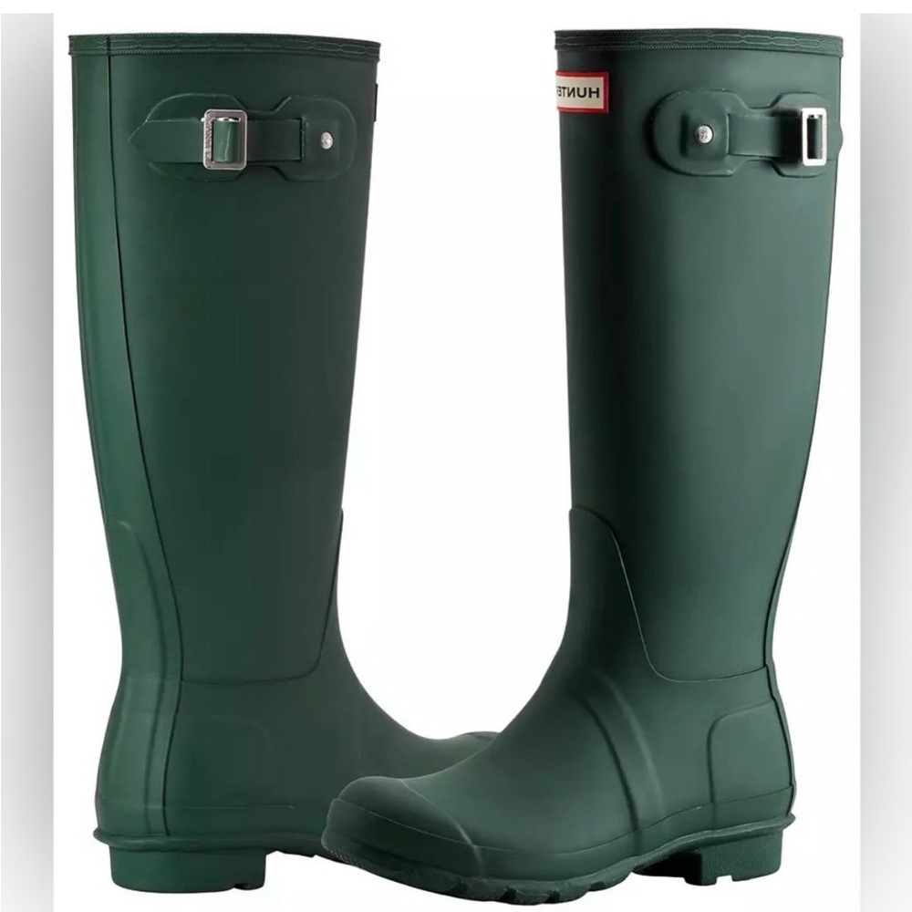NIB Hunter Classic Green Tall Rubber Boots 38 7.5 - Picture 2 of 10